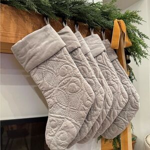 Pottery Barn quilted stockings set
